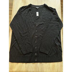 Talbots NWT Black Cardigan Cotton Blend Gold Buttons Size XL